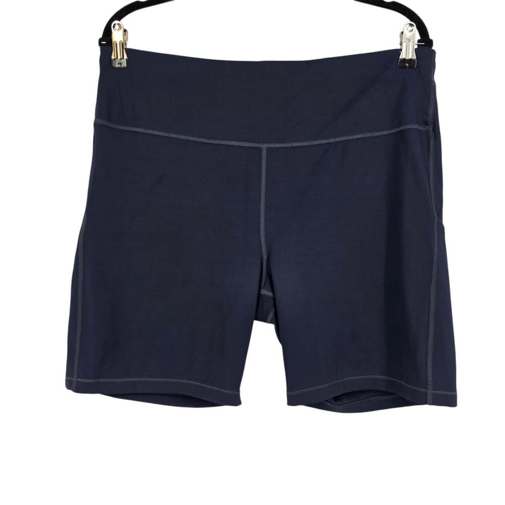 Athleta Navy Blue Ultimate Stash Pocket High Rise 7” Athletic Bike Shorts Sz XL